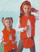 схема вязания спицами жилета оранжевого для девочки